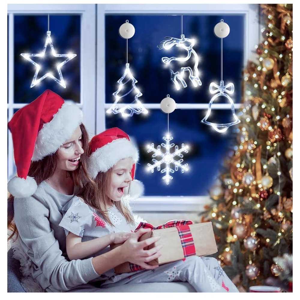 Christmas Festive LED Holiday Window Lights - White